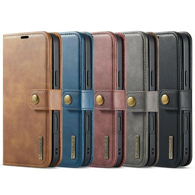 DG.MING Wallet Split Leather Cover Detachable 2-in-1 PC Back Case for iPhone 16 Plus