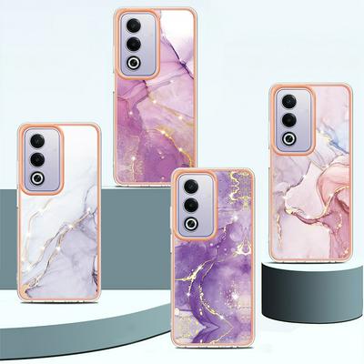 For Oppo A80 5G/A3 Pro IMD Marble Pattern Electroplated Phone Case IMD 2.0mm TPU Skin Anti-Scratch Cover