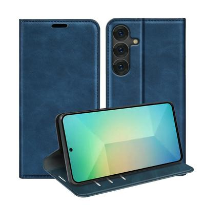 For Samsung Galaxy S25 Skin Feel Magnetic Attraction Flip Leather Wallet Case with Card Slot and Stand