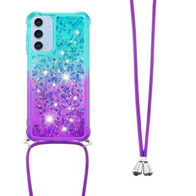 For Samsung Galaxy A26 Lanyard Anti-fall Gradient Quicksand Soft TPU Back Cover Phone Case