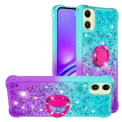 For Samsung Galaxy A06 Ring Buckle Anti-fall Scratch Resistant Gradient Quicksand Soft TPU Back Cover Phone Case