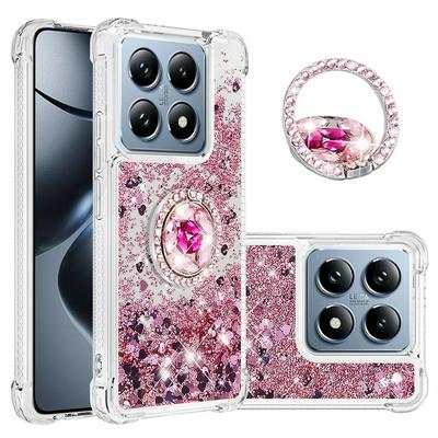 For Xiaomi 14T Core Bling Diamond Ring Buckle Anti-fall Quicksand Soft TPU Back Cover Phone Case
