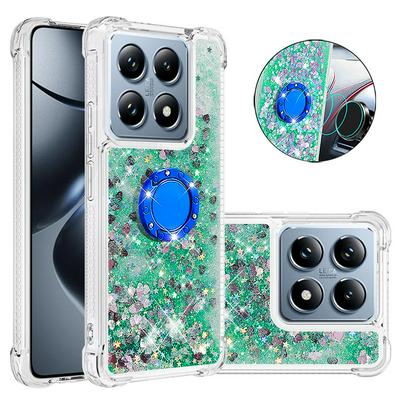 For Xiaomi 14T Pro Core Bling Diamond Ring Buckle Anti-fall Quicksand Soft TPU Back Cover Phone Case