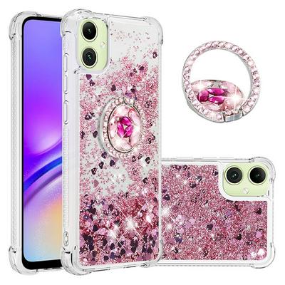 For Samsung Galaxy A06 Core Bling Diamond Ring Buckle Anti-fall Quicksand Soft TPU Back Cover Phone Case