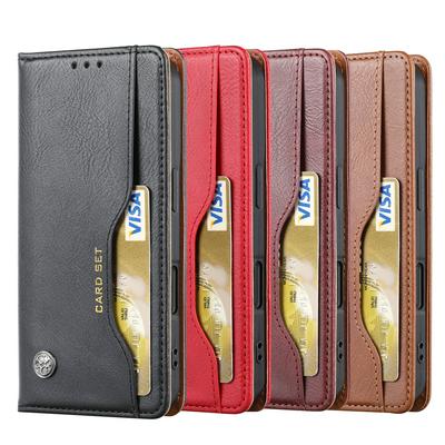 Knead Skin Pattern with Wallet External Card Slots Picture Photo Frame Stand Magnetic Closed PU Leather + TPU Protector Cover Case for iPhone 16 Plus