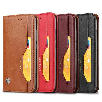 Knead Skin Pattern with Wallet External Card Slots Picture Photo Frame Stand Magnetic Closed PU Leather + TPU Protector Cover Case for Xiaomi Redmi 6A