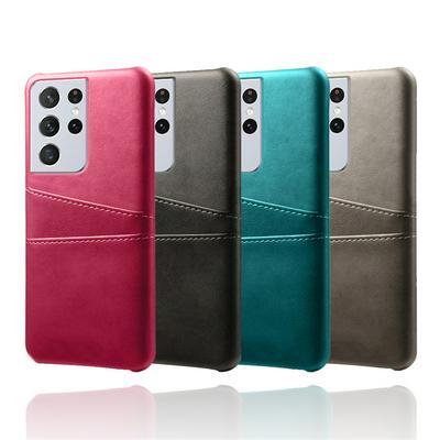 Extra Thinness Premium Cowhide Leather Vintage Shockproof All-Inclusive Hard PC + TPU with Card Slot Cover Case for Samsung Galaxy S21 5G
