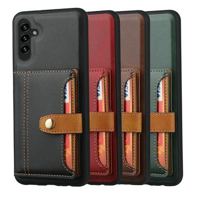 For Samsung Galaxy A54 5G Calfskin Pattern Shockproof Leather Coated Phone Case with Magnetic Buckle Card Pocket