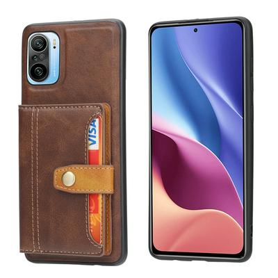 For Xiaomi Redmi K40 / K40 Pro Calfskin Pattern Shockproof Leather Coated Phone Case with Magnetic Buckle Card Pocket