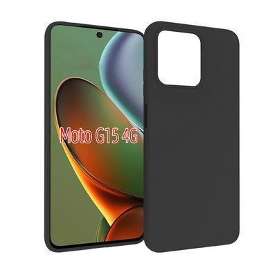For Motorola Moto G15 4G/Moto G15 Power 4G Black Matte Shockproof Durable Soft TPU Back Cover Phone Case 