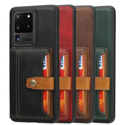 For Samsung Galaxy Note 20 Ultra Calfskin Pattern Shockproof Leather Coated Phone Case with Magnetic Buckle Card Pocket