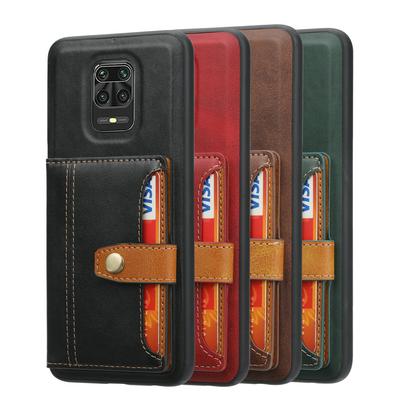 For Xiaomi Redmi Note 9S Calfskin Pattern Shockproof Leather Coated Phone Case with Magnetic Buckle Card Pocket