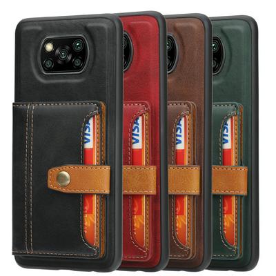 For Xiaomi Poco X3 NFC Calfskin Pattern Shockproof Leather Coated Phone Case with Magnetic Buckle Card Pocket