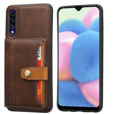 For Huawei P30 Calfskin Pattern Shockproof Leather Coated Phone Case with Magnetic Buckle Card Pocket