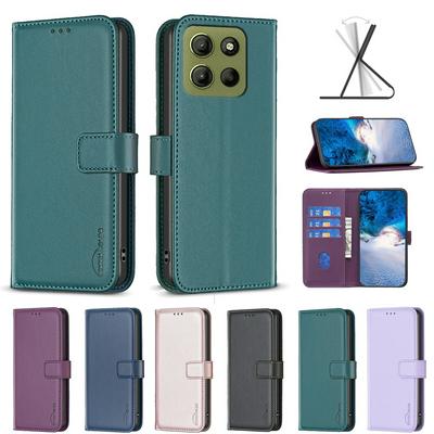 BINFEN COLOR BF17 For Motorola Moto G15 / G15 Power PU Leather Wallet Case Magnetic Folio Flip Stand Phone Cover