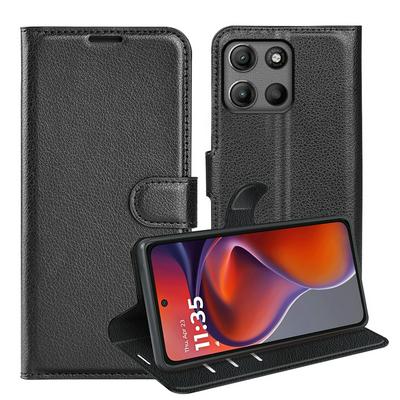 For Motorola Moto G15 4G/G15 Power Pattern Single Folded Edge Folio Flip Leather Wallet Phone Case