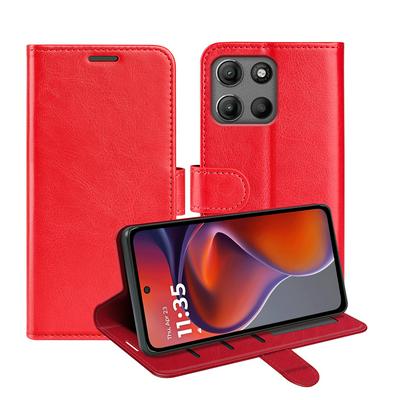 For Motorola Moto G15 4G/G15 Power R64 Pattern Single Folded Edge Folio Flip Leather Wallet Phone Case