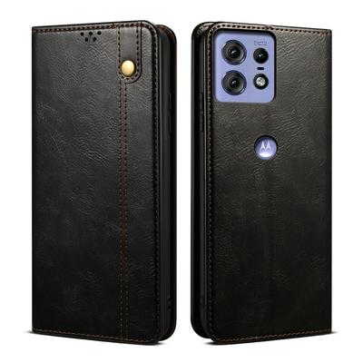 For Motorola Moto Edge 50 Pro 5G Fusion Crazy Horse Pattern Shockproof PU Leather Phone Case