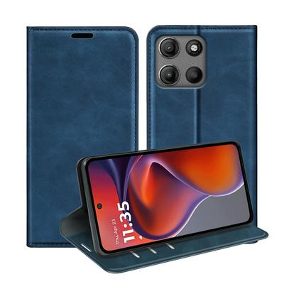 For Motorola Moto G15 4G/G15 Power Skin Feel Magnetic Attraction Flip Leather Wallet Case with Card Slot and Stand