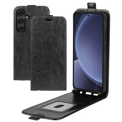 For Samsung Galaxy S25 Plus R64 Pattern Single Folded Edge Vertical Flip Folio Leather Wallet Phone Case