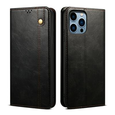 For iPhone 16 Pro Max Crazy Horse Pattern Shockproof PU Leather Phone Case