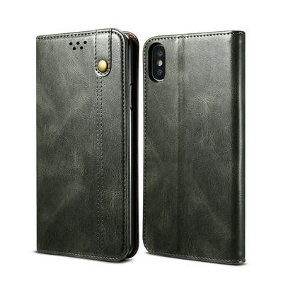 For iPhone X / XS Crazy Horse Pattern Shockproof PU Leather Phone Case