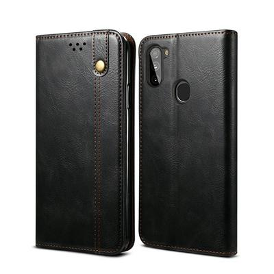 For Samsung Galaxy A11 / M11 Crazy Horse Pattern Shockproof PU Leather Phone Case