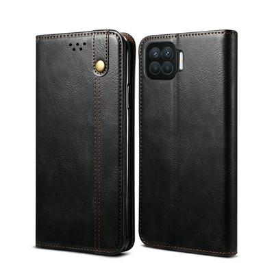 For Oppo F17 Pro / Reno 4 Lite / A93 Reno 4F Crazy Horse Pattern Shockproof PU Leather Phone Case