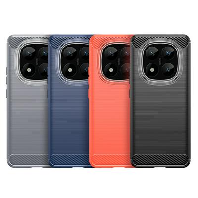 For Xiaomi Redmi Note 14 Pro Plus 5G Carbon Fiber Drawing Series Scratch Resistant Shock Absorption Soft TPU Back Cover Case