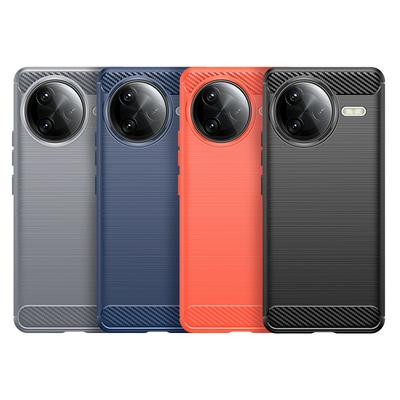 For Xiaomi Redmi K80 Pro Carbon Fiber Drawing Series Scratch Resistant Shock Absorption Soft TPU Back Cover Case