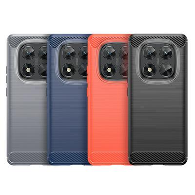 For Xiaomi Redmi Note 14 Pro 5G Carbon Fiber Drawing Series Scratch Resistant Shock Absorption Soft TPU Back Cover Case