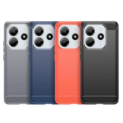 For Xiaomi Redmi Note 14 5G Carbon Fiber Drawing Series Scratch Resistant Shock Absorption Soft TPU Back Cover Case