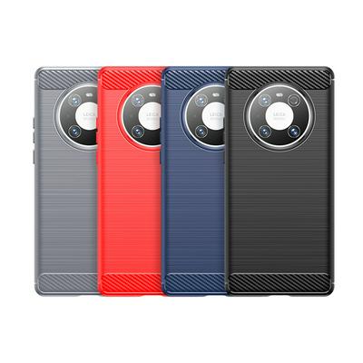 For Huawei Mate 40E Pro Carbon Fiber Drawing Series Scratch Resistant Shock Absorption Soft TPU Back Cover Case