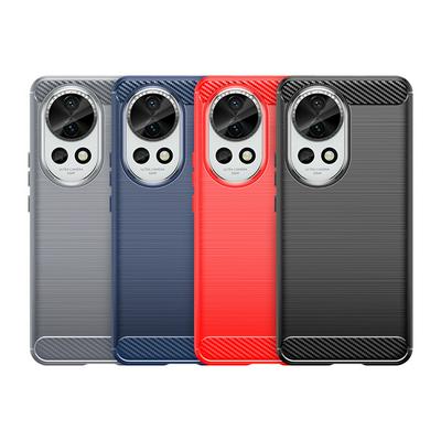 For Huawei Nova 12 Ultra Carbon Fiber Drawing Series Scratch Resistant Shock Absorption Soft TPU Back Cover Case