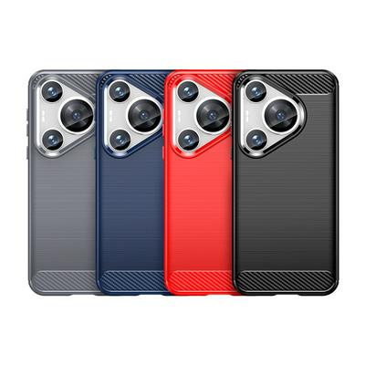 For Huawei Pura 70 Pro+ Carbon Fiber Drawing Series Scratch Resistant Shock Absorption Soft TPU Back Cover Case