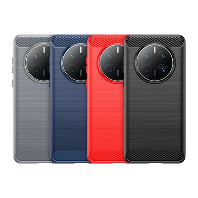 For Huawei Mate 50 Pro Carbon Fiber Drawing Series Scratch Resistant Shock Absorption Soft TPU Back Cover Case