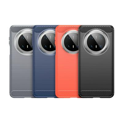 For Huawei Mate 70 Pro Carbon Fiber Drawing Series Scratch Resistant Shock Absorption Soft TPU Back Cover Case