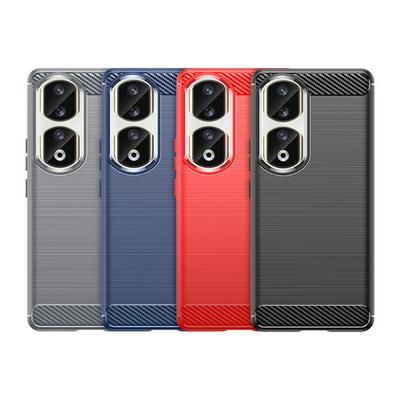 For Honor 90 Pro Carbon Fiber Drawing Series Scratch Resistant Shock Absorption Soft TPU Back Cover Case