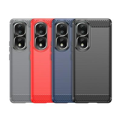For Honor 80 Pro Carbon Fiber Drawing Series Scratch Resistant Shock Absorption Soft TPU Back Cover Case