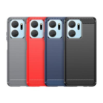 For Honor Play 40 Plus Carbon Fiber Drawing Series Scratch Resistant Shock Absorption Soft TPU Back Cover Case