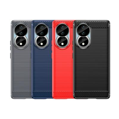 For Honor 80 5G Carbon Fiber Drawing Series Scratch Resistant Shock Absorption Soft TPU Back Cover Case