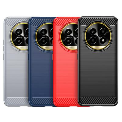 For Realme 13 Pro Plus 5G Carbon Fiber Drawing Series Scratch Resistant Shock Absorption Soft TPU Back Cover Case