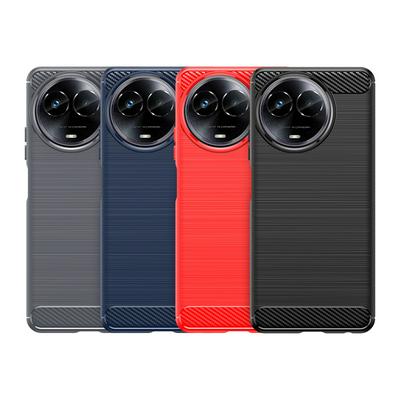 For Realme C67 5G Carbon Fiber Drawing Series Scratch Resistant Shock Absorption Soft TPU Back Cover Case