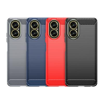 For Realme C67 4G Carbon Fiber Drawing Series Scratch Resistant Shock Absorption Soft TPU Back Cover Case