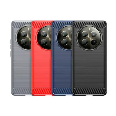 For Realme 12 Pro Plus 5G Carbon Fiber Drawing Series Scratch Resistant Shock Absorption Soft TPU Back Cover Case
