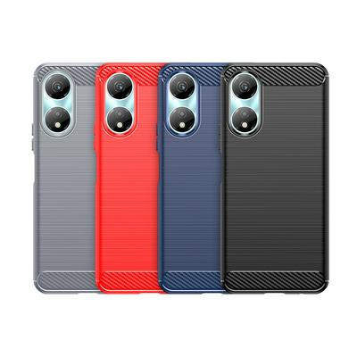 For Honor Enjoy 40C Carbon Fiber Drawing Series Scratch Resistant Shock Absorption Soft TPU Back Cover Case