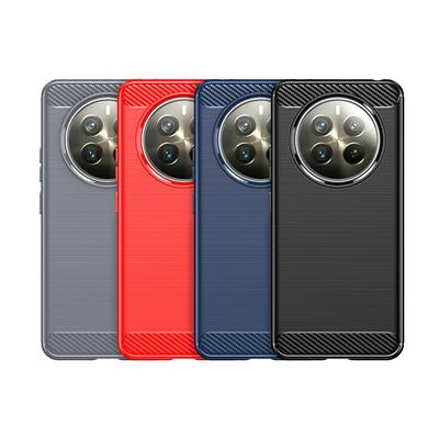 For Realme 12 Plus 5G Carbon Fiber Drawing Series Scratch Resistant Shock Absorption Soft TPU Back Cover Case