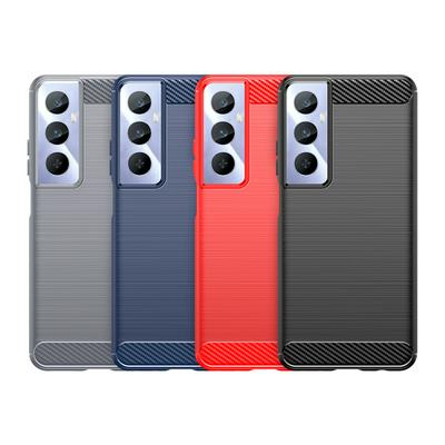 For Realme C65 4G Carbon Fiber Drawing Series Scratch Resistant Shock Absorption Soft TPU Back Cover Case