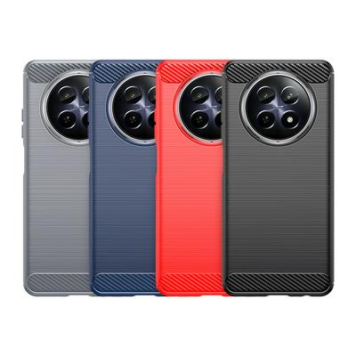 For Realme 12 5G Carbon Fiber Drawing Series Scratch Resistant Shock Absorption Soft TPU Back Cover Case