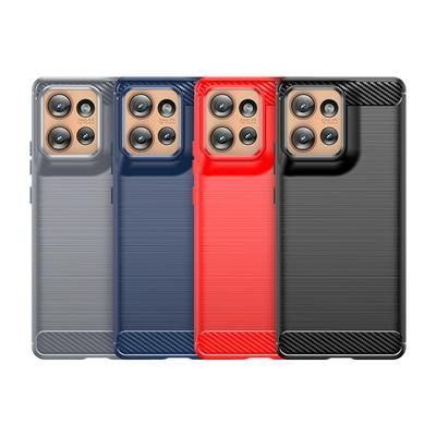 For Motorola Moto Edge 50 Carbon Fiber Drawing Series Scratch Resistant Shock Absorption Soft TPU Back Cover Case